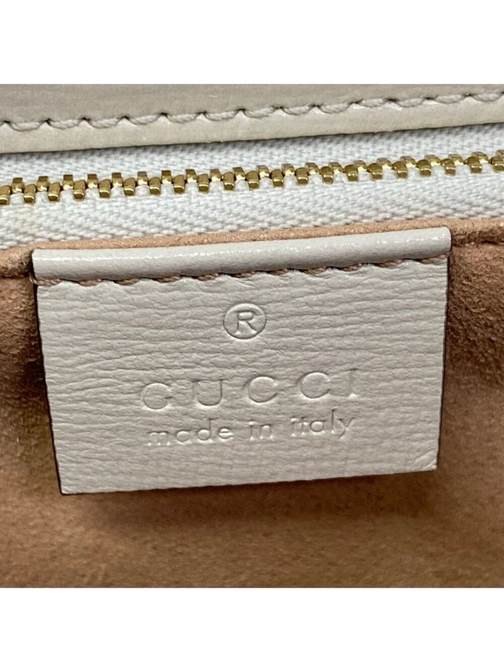 Gucci Shoulder Bag Horsebit Ivory Gold Leather - Picture 9 of 15
